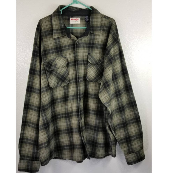 Wrangler Other - Wrangler Green Black Plaid Fleece 3XL